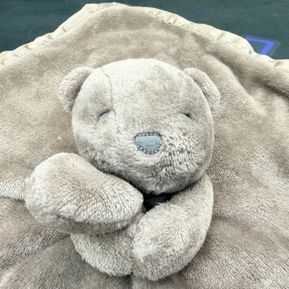 Carter's Bear Security Blanket Baby Brown Satin Trim Lovey